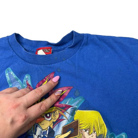 Yu-Gi-Oh! VTG 90s King of Games Tee T-Shirt Blue Anime FLAW Youth M Medium - Picture 4 of 5